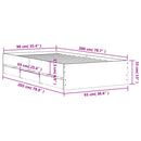 sengeramme 90x200 cm konstrueret træ sort