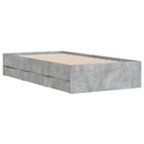 sengeramme med skuffer 90x200 cm konstrueret træ betongrå