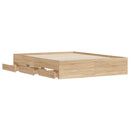 sengeramme med skuffer 140x190 cm konstrueret træ sonoma-eg