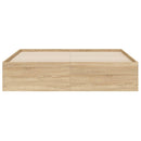 sengeramme med skuffer 140x190 cm konstrueret træ sonoma-eg