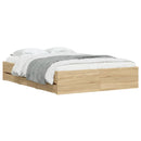 sengeramme med skuffer 135x190 cm konstrueret træ sonoma-eg