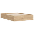 sengeramme med skuffer 135x190 cm konstrueret træ sonoma-eg
