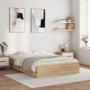 sengeramme med skuffer 135x190 cm konstrueret træ sonoma-eg