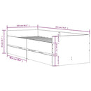 sengeramme med skuffer 100x200 cm hvid