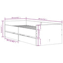 sengeramme med skuffer 100x200 cm sort