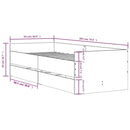 sengeramme med skuffer 90x200 cm hvid