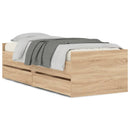 sengeramme med skuffer 100x200 cm sonoma-eg