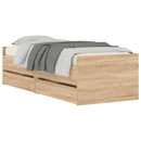 sengeramme med skuffer 100x200 cm sonoma-eg