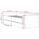sengeramme med skuffer 90x200 cm grå sonoma-eg