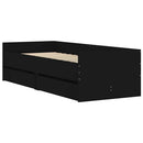 sengeramme med skuffer 90x190 cm sort