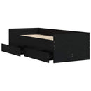 sengeramme med skuffer 90x190 cm sort