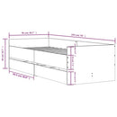 sengeramme med skuffer 75x190 cm Small Single sort