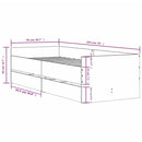 sengeramme med skuffer 75x190 cm Small Single betongrå