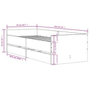 sengeramme med skuffer 75x190 cm Small Single røget egetræ