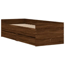 sengeramme med skuffer 75x190 cm Small Single brun egetræsfarve