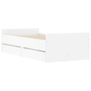 sengestel med skuffer 100x200 cm hvid