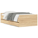 sengeramme med skuffer 100x200 cm sonoma-eg