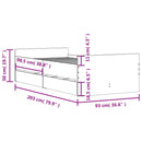 sengeramme med skuffer 100x200 cm sonoma-eg