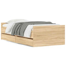 sengeramme med skuffer 75x190 cm Small Single sonoma-eg