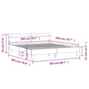 sengeramme med sengegavl 200x200 cm konstrueret træ sort