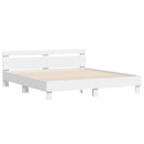 sengeramme med sengegavl 180x200 cm konstrueret træ hvid