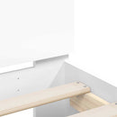 sengeramme med sengegavl 180x200 cm konstrueret træ hvid