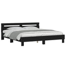 sengeramme med sengegavl 180x200 cm konstrueret træ sort
