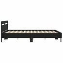 sengeramme med sengegavl 180x200 cm konstrueret træ sort