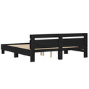 sengeramme med sengegavl 180x200 cm konstrueret træ sort