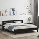 sengeramme med sengegavl 180x200 cm konstrueret træ sort