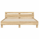 sengeramme med sengegavl 180x200 cm konstrueret træ sonoma-eg