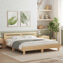 sengeramme med sengegavl 180x200 cm konstrueret træ sonoma-eg
