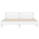sengeramme med sengegavl 160x200 cm konstrueret træ hvid