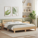sengeramme med sengegavl 160x200 cm konstrueret træ sonoma-eg