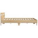 sengeramme med sengegavl 160x200 cm konstrueret træ sonoma-eg