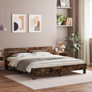 sengeramme med sengegavl 160x200 cm konstrueret træ røget eg
