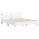 sengeramme med sengegavl 150x200 cm konstrueret træ hvid