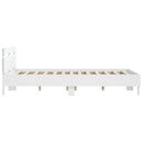 sengeramme med sengegavl 150x200 cm konstrueret træ hvid