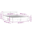 sengeramme med sengegavl 150x200 cm konstrueret træ hvid