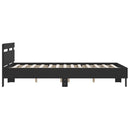 sengeramme med sengegavl 150x200 cm konstrueret træ sort