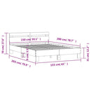 sengeramme med sengegavl 150x200 cm konstrueret træ sort