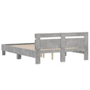 sengeramme med sengegavl 150x200 cm konstrueret træ betongrå
