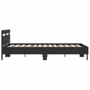sengeramme med sengegavl 140x200 cm konstrueret træ sort
