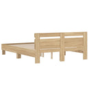 sengeramme med sengegavl 140x200 cm konstrueret træ sonoma-eg