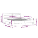 sengeramme med sengegavl 140x200 cm konstrueret træ betongrå