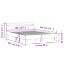 sengeramme med sengegavl 140x200 cm konstrueret træ brunt eg