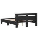 sengeramme med sengegavl 120x200 cm konstrueret træ sort