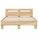 sengeramme med sengegavl 120x200 cm konstrueret træ sonoma-eg