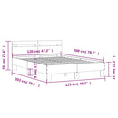 sengeramme med sengegavl 120x200 cm konstrueret træ betongrå