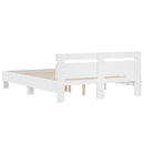 sengeramme med sengegavl 140x190 cm konstrueret træ hvid